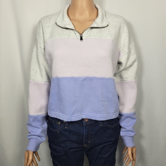 American Eagle Amazingly Soft Purple and Gray Crop Sweater in a Size XS - Picture 1 of 10
